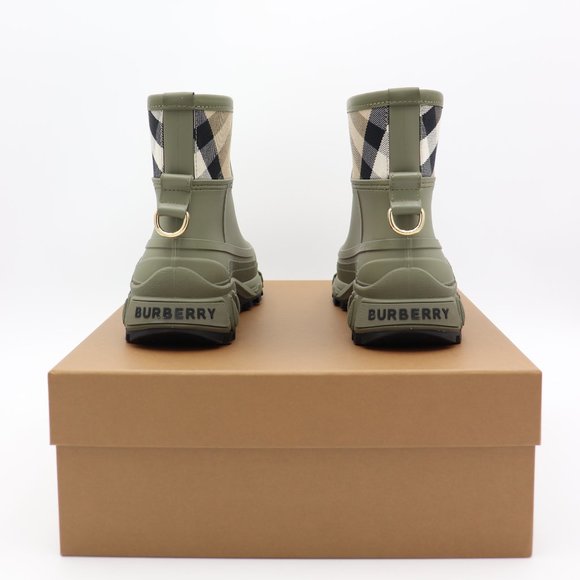 NIB Burberry Ryan House Check Panel Rain Boots - Picture 5 of 7